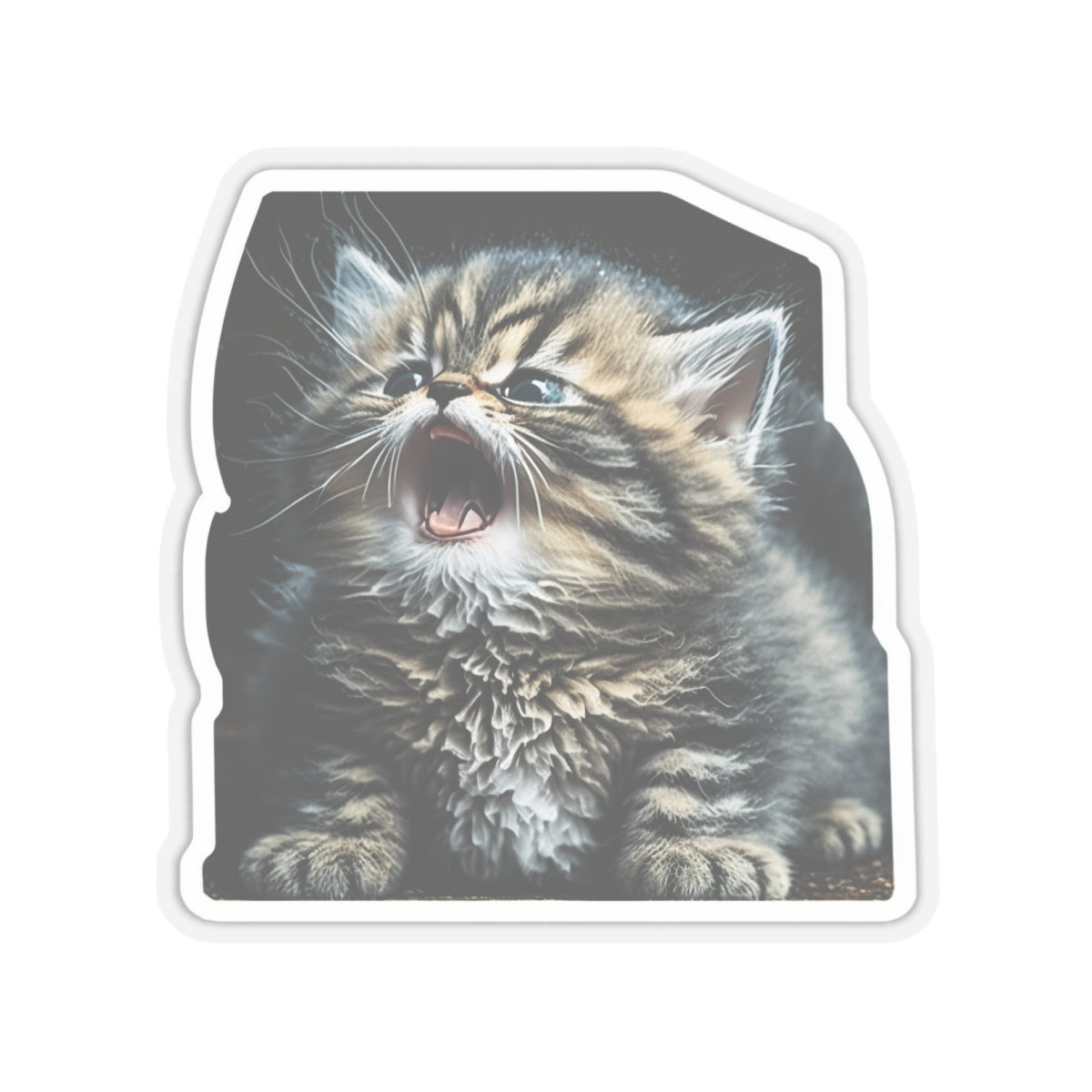 Kiss-Cut Sticker of cute funny siberian cat kitten for your collection
