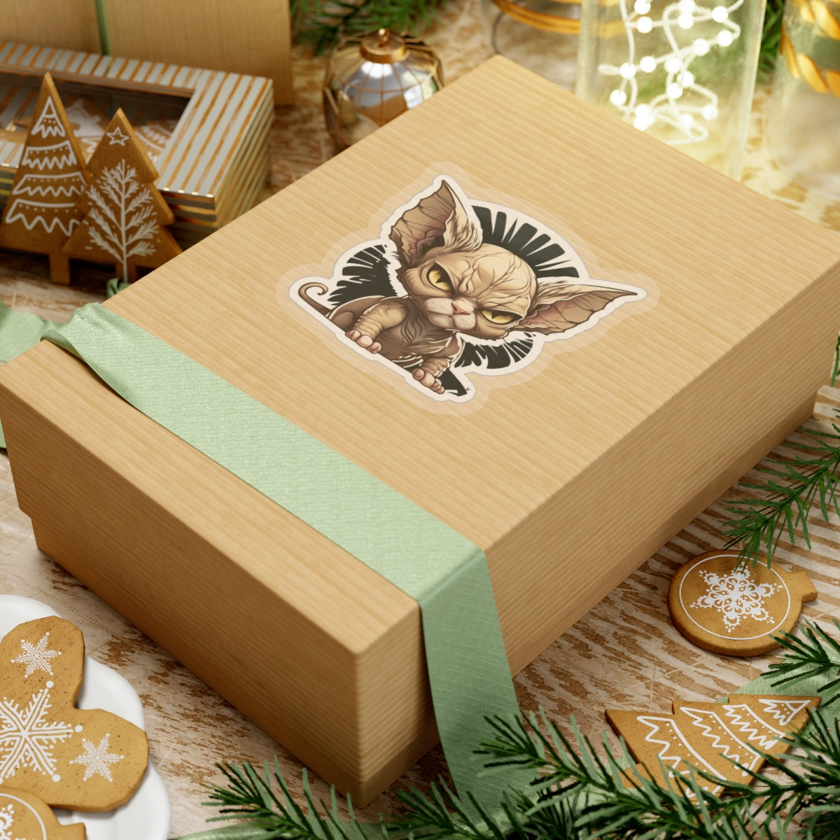 Kiss-Cut Sticker of cute funny angry sphinx cat kitten for your collection