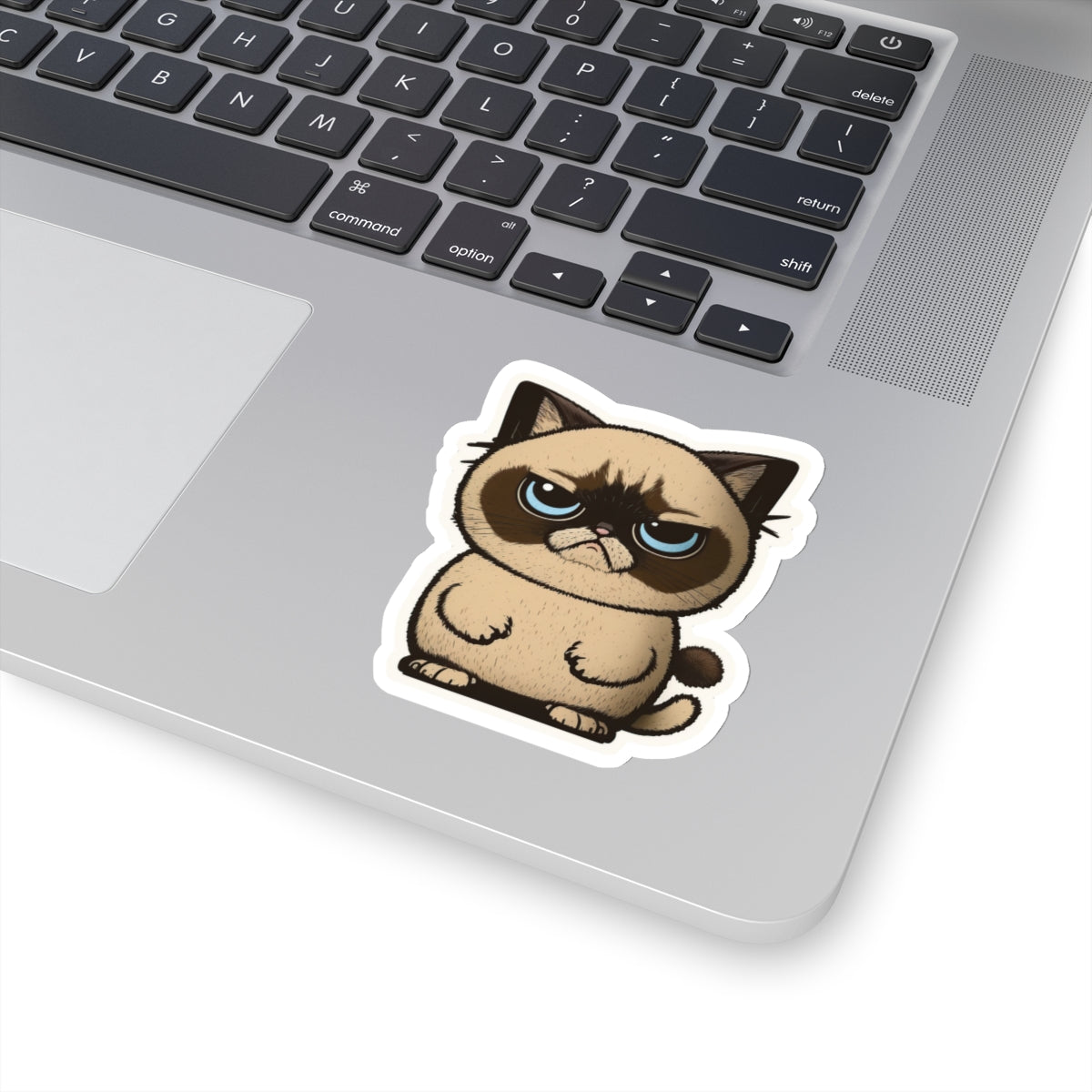 Kiss-Cut Sticker of cute funny grumpy siamise cat kitten for your collection