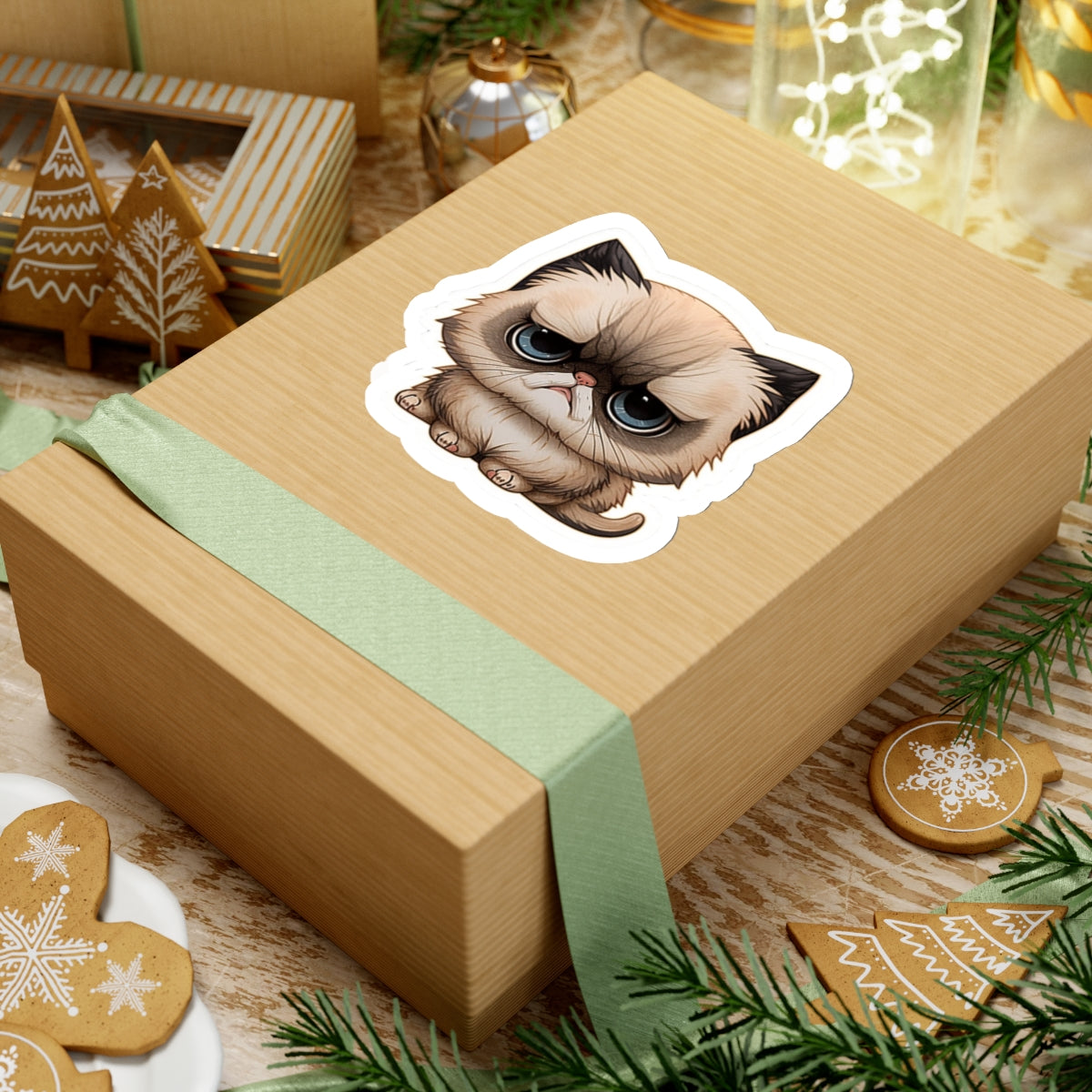 Kiss-Cut Sticker of cute funny cat kitten for your collection