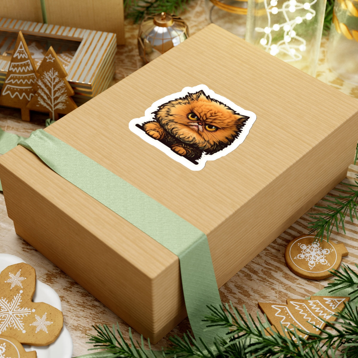 Kiss-Cut Sticker of cute funny angry cat kitten for your collection