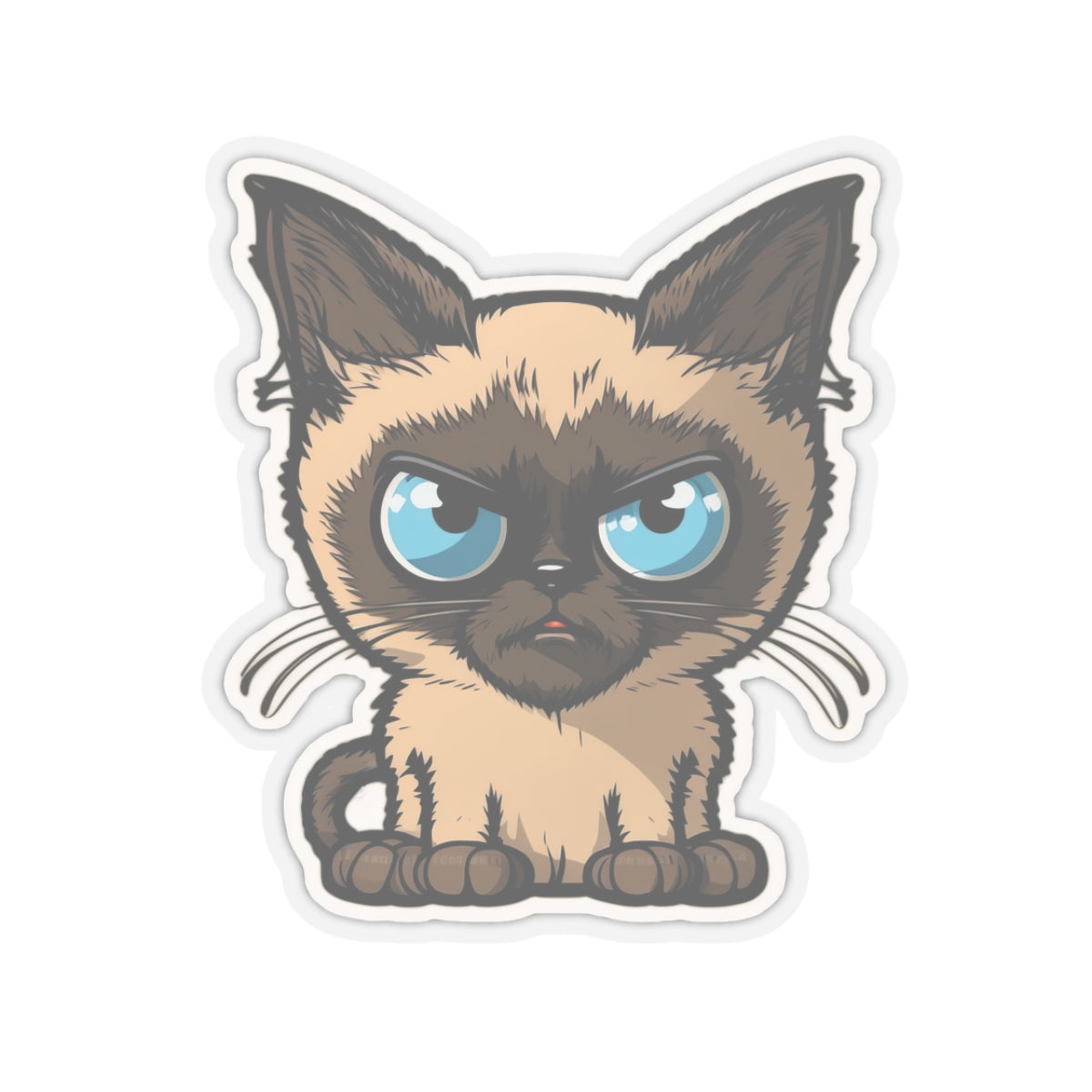 Kiss-Cut Sticker of cute funny siamise cat kitten for your collection