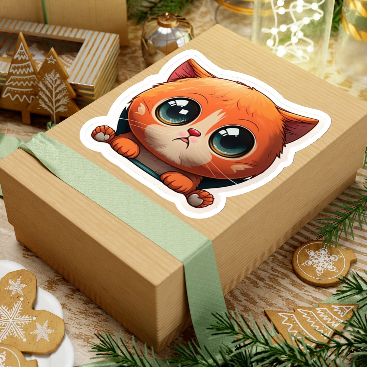 Kiss-Cut Sticker of cute funny cat kitten for your collection