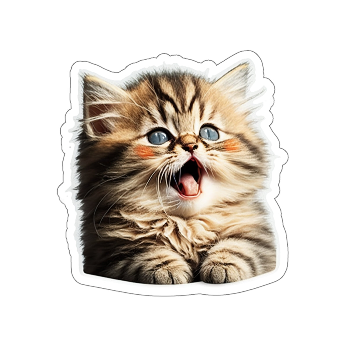 Kiss-Cut Sticker of cute funny golden chinchilla cat kitten for your collection