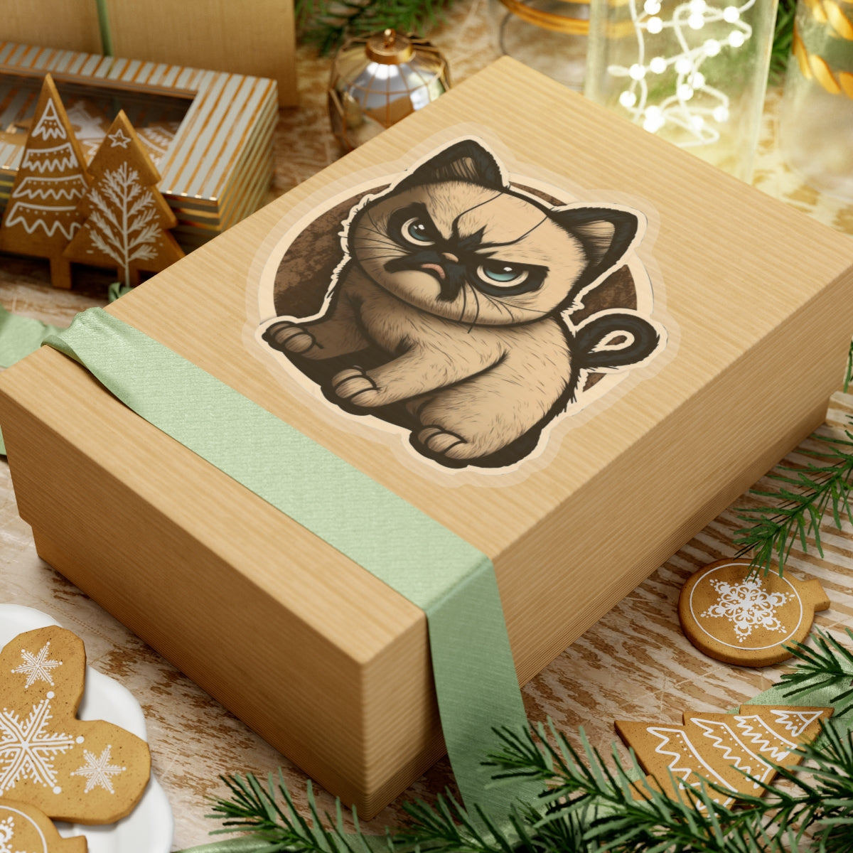 Kiss-Cut Sticker of cute funny siamise cat kitten  for your collection