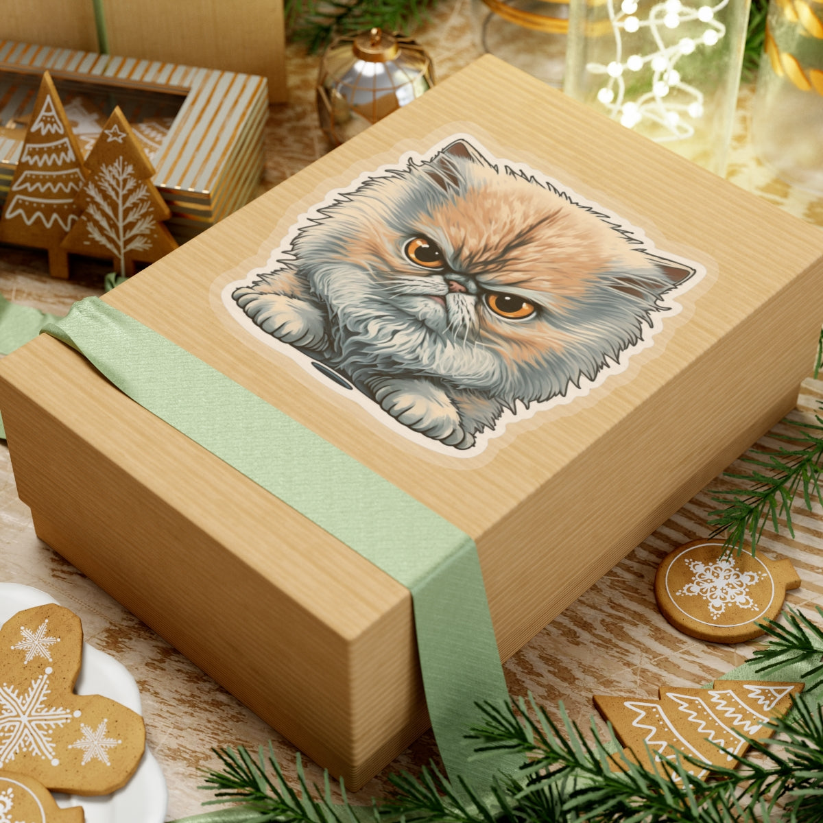 Kiss-Cut Sticker of cute funny angry cat kitten for your collection