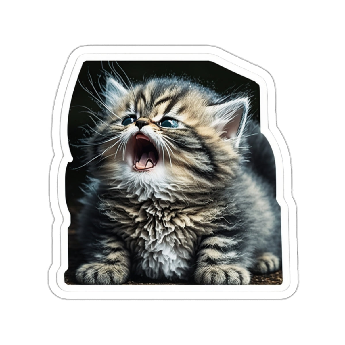 Kiss-Cut Sticker of cute funny siberian cat kitten for your collection