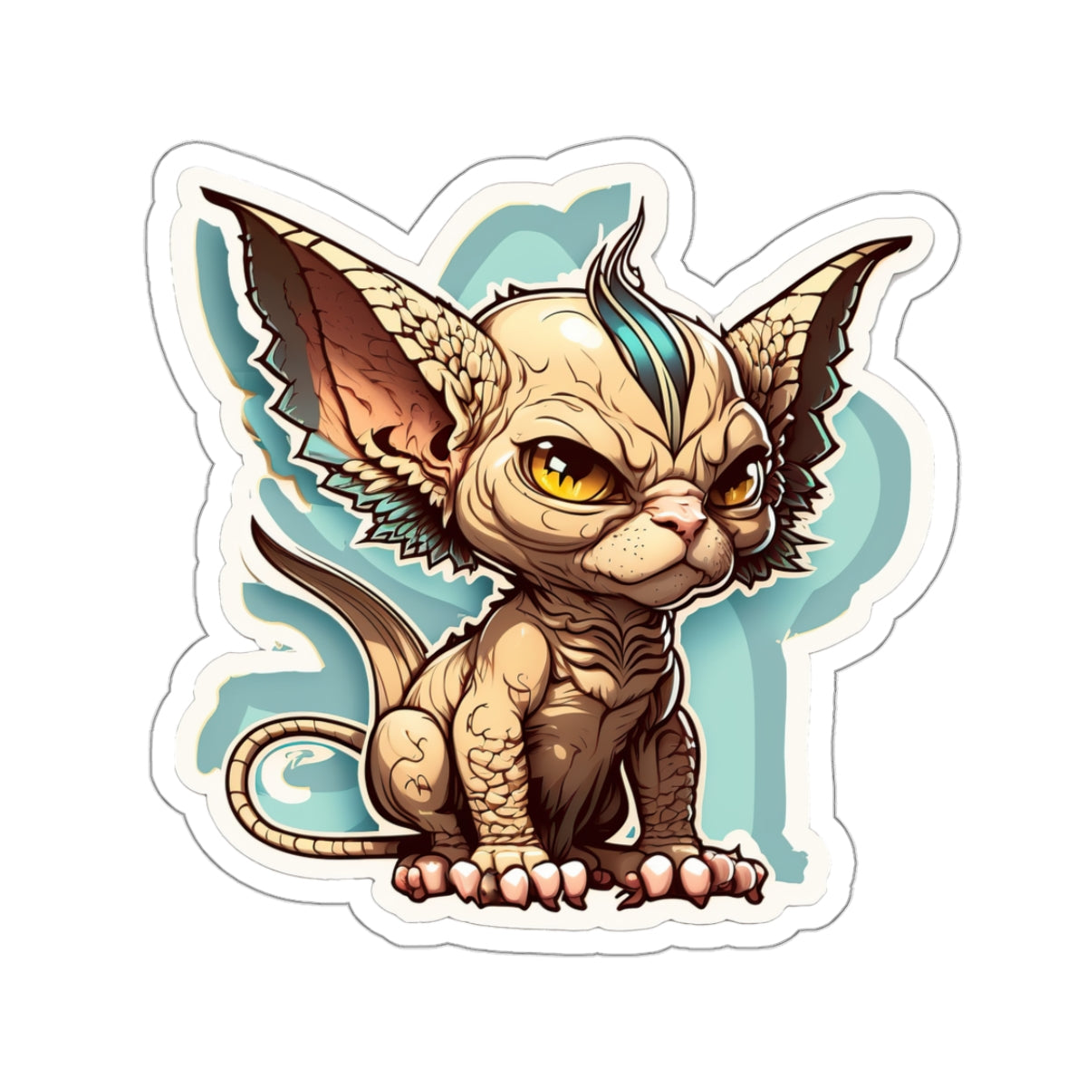 Kiss-Cut Sticker of cute funny angry sphinx cat kitten for your collection
