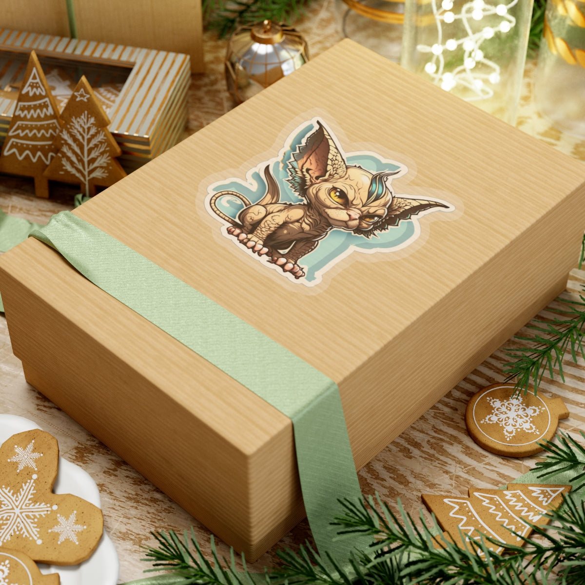 Kiss-Cut Sticker of cute funny angry sphinx cat kitten for your collection