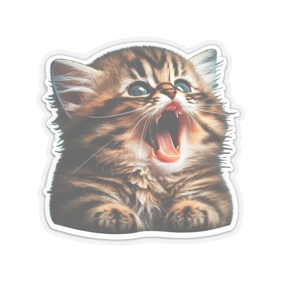 Kiss-Cut Sticker of cute funny golden chinchilla cat kitten for your collection