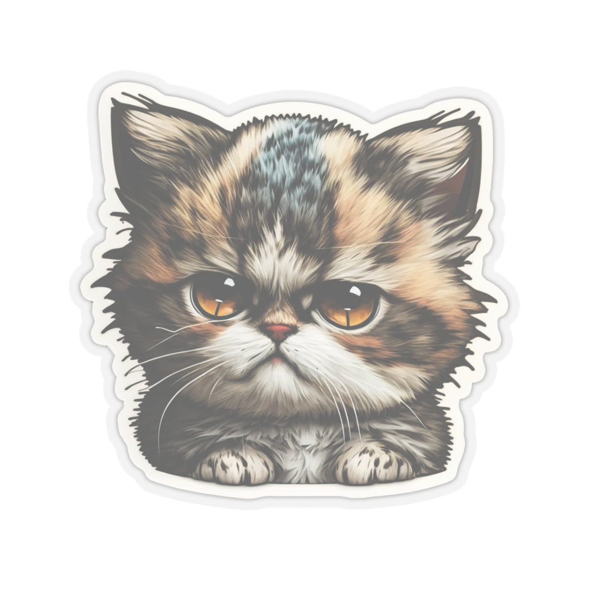 Kiss-Cut Sticker of cute funny grumpy cat kitten for your collection