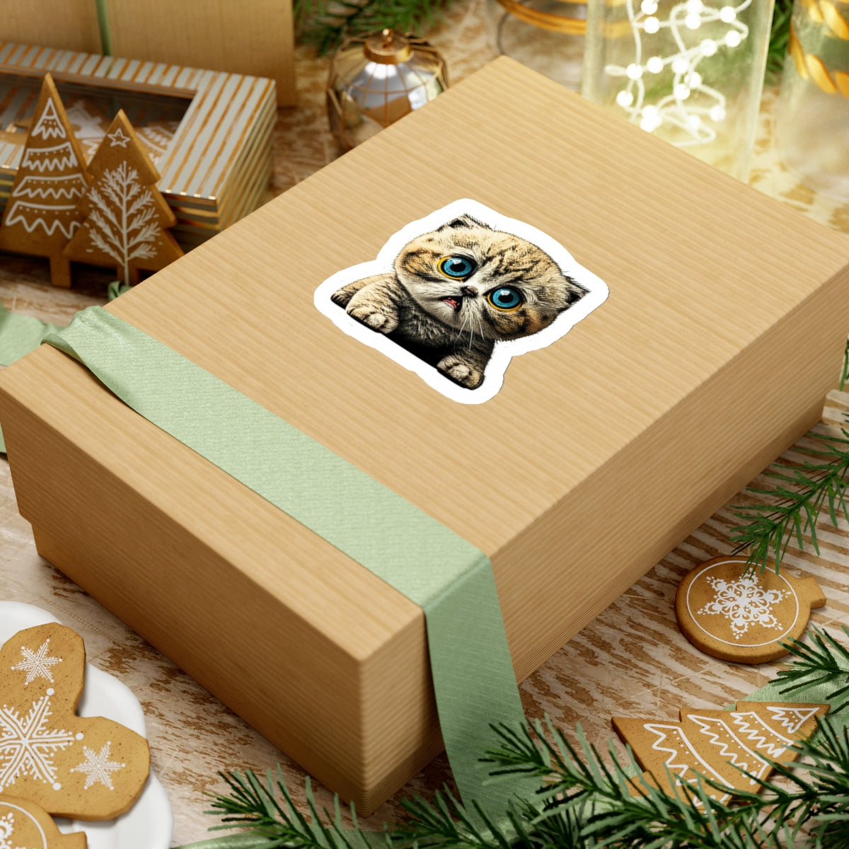 Kiss-Cut Sticker of cute funny cat kitten for your collection