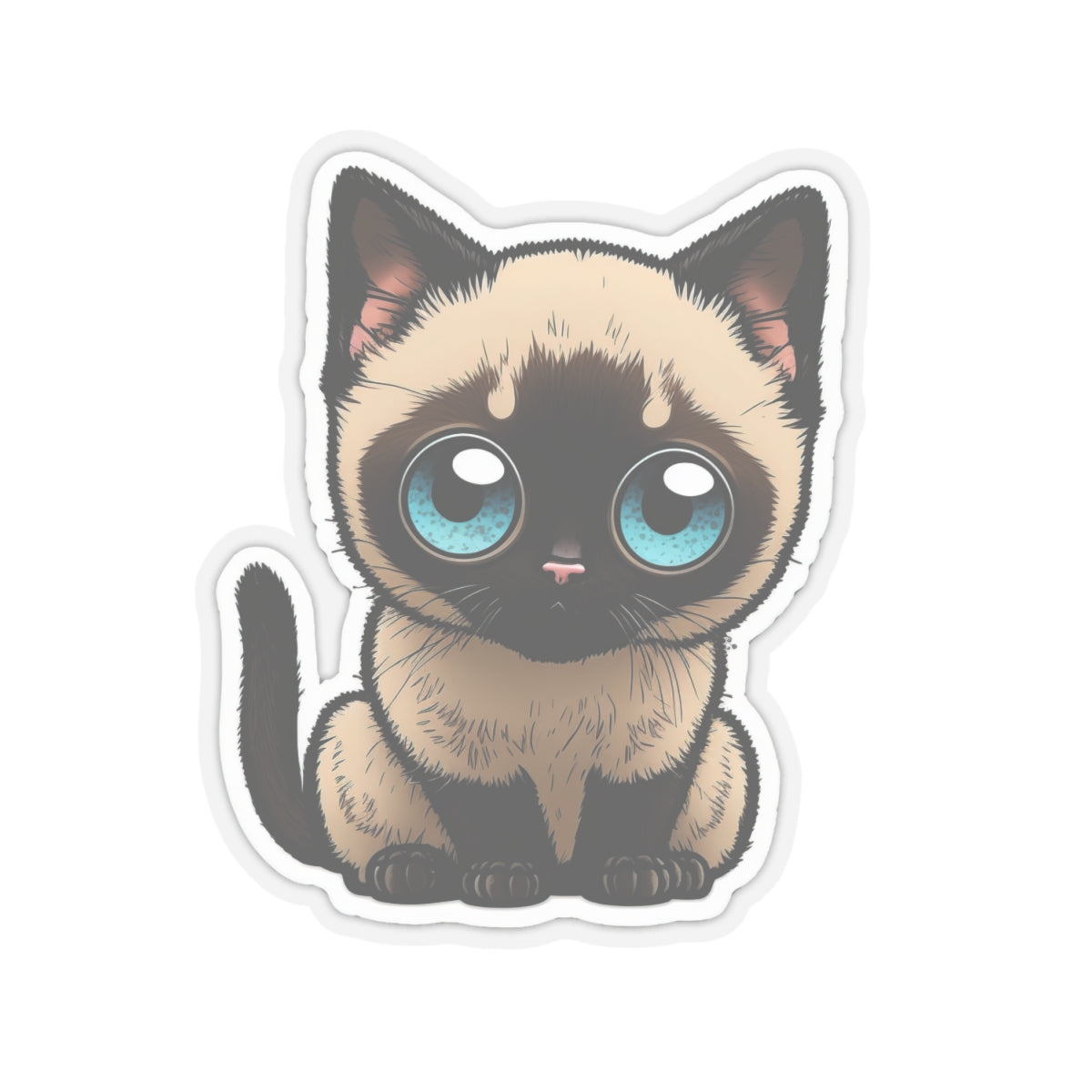 Kiss-Cut Sticker of cute funny cat kitten for your collection