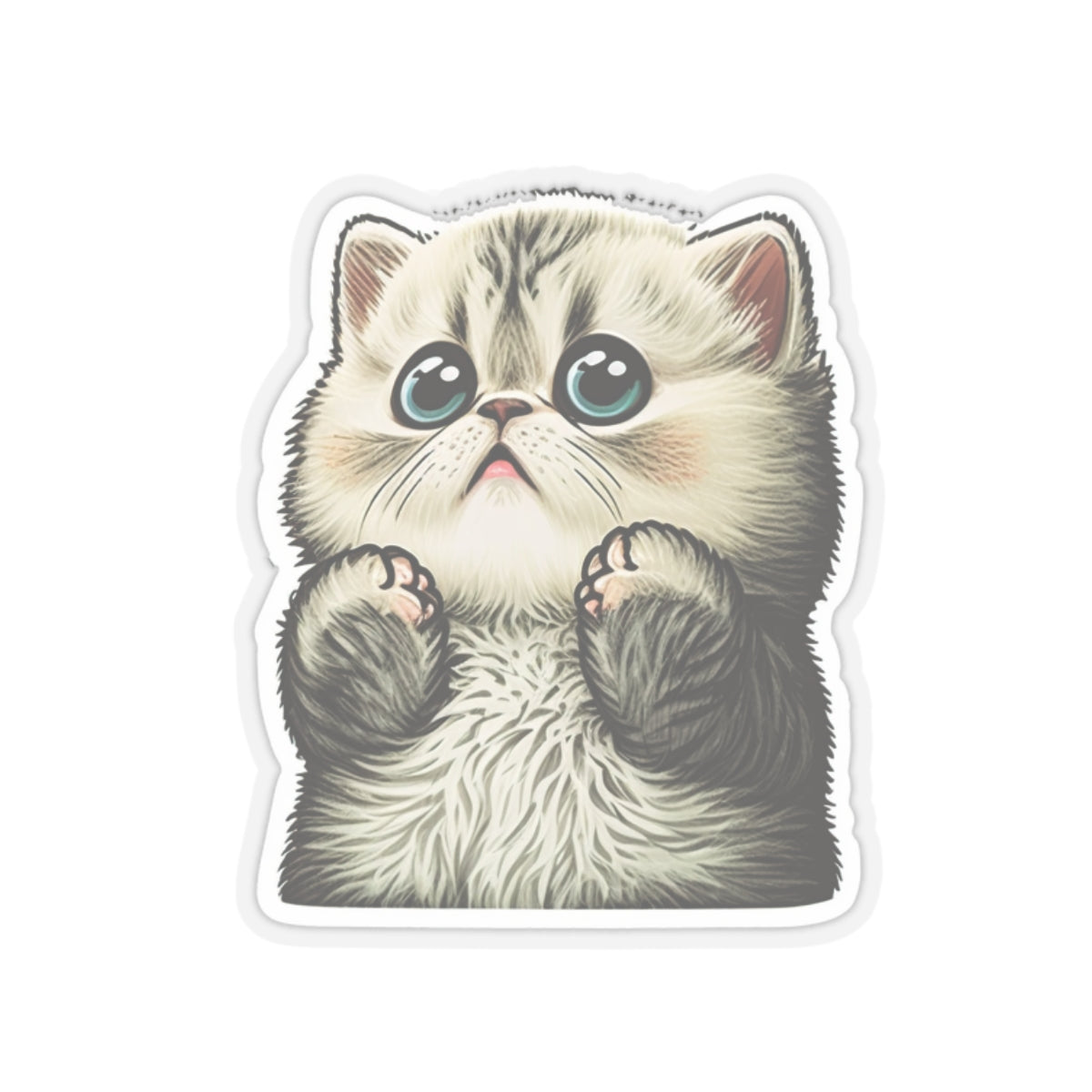 Kiss-Cut Sticker of cute funny cat kitten for your collection