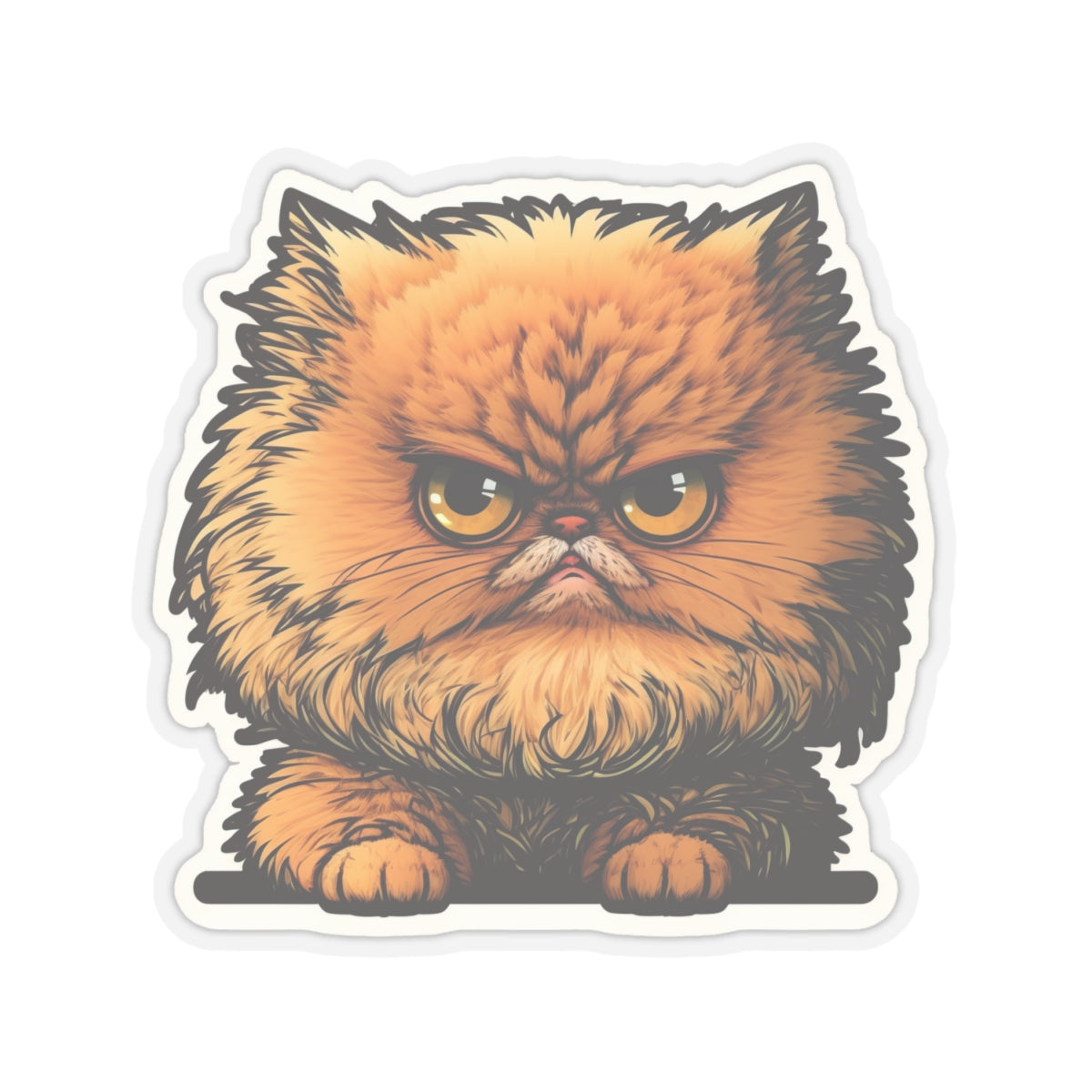 Kiss-Cut Sticker of cute funny angry cat kitten for your collection