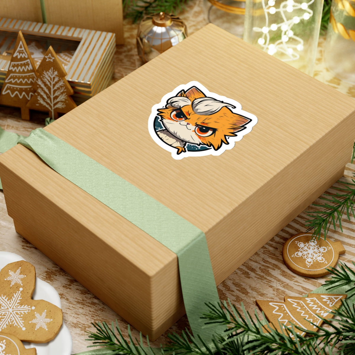 Kiss-Cut Sticker of cute funny anime cat kitten for your collection