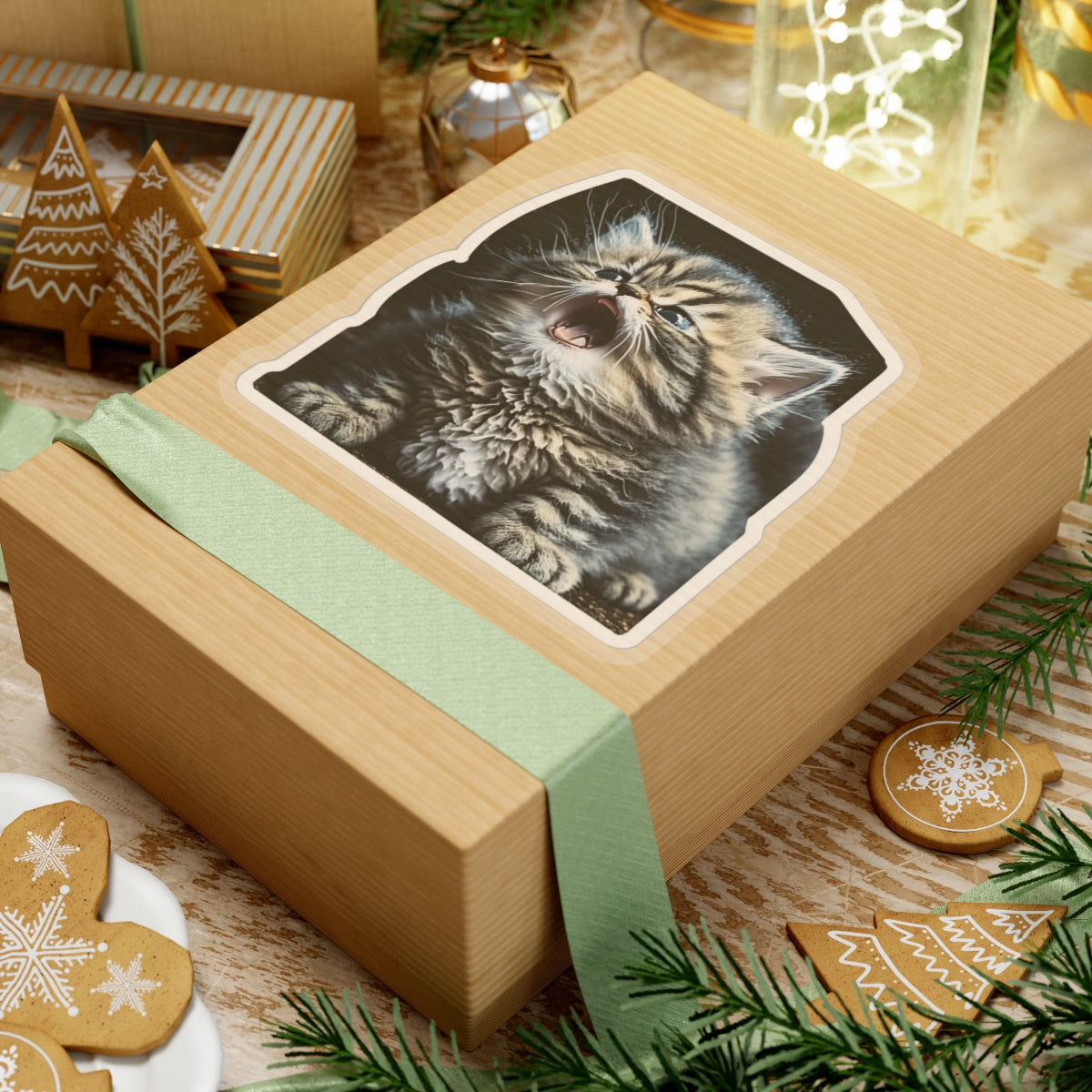 Kiss-Cut Sticker of cute funny siberian cat kitten for your collection