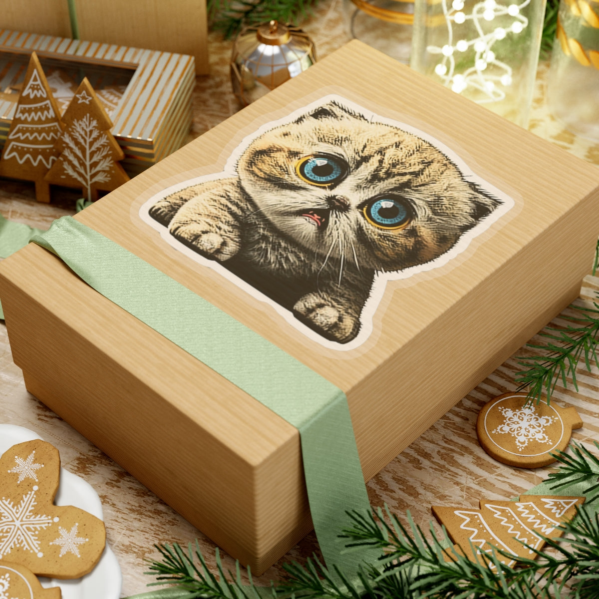 Kiss-Cut Sticker of cute funny cat kitten for your collection