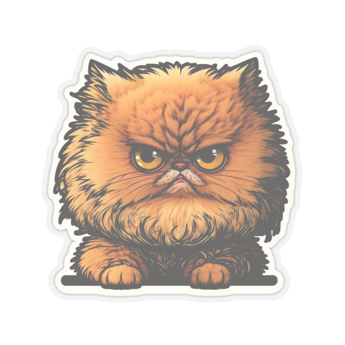 Kiss-Cut Sticker of cute funny angry cat kitten for your collection
