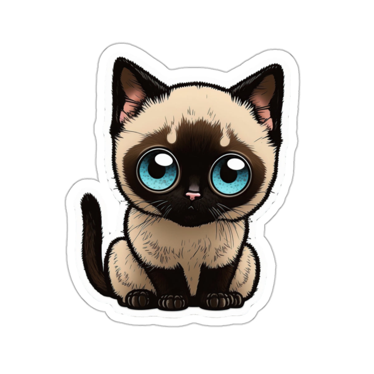Kiss-Cut Sticker of cute funny cat kitten for your collection