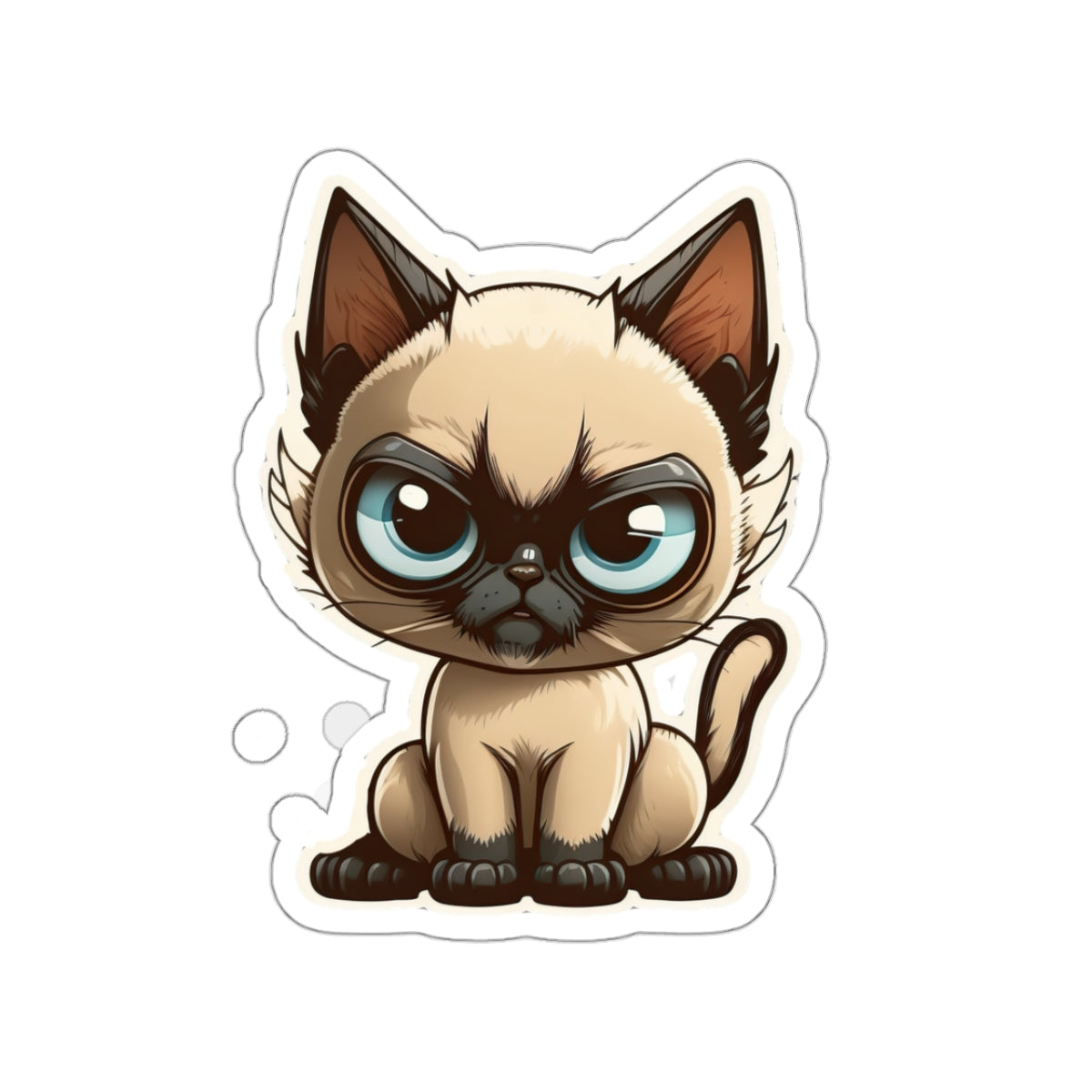 Kiss-Cut Sticker of cute funny siamise cat kitten for your collection