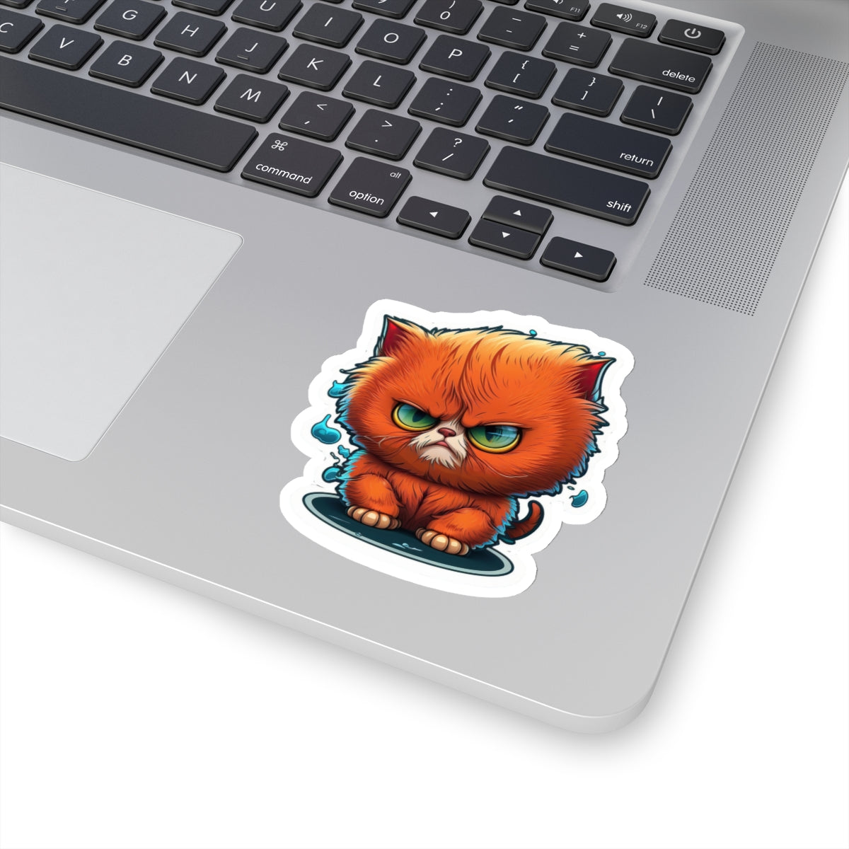 Kiss-Cut Sticker of cute funny angry anime cat kitten for your collection