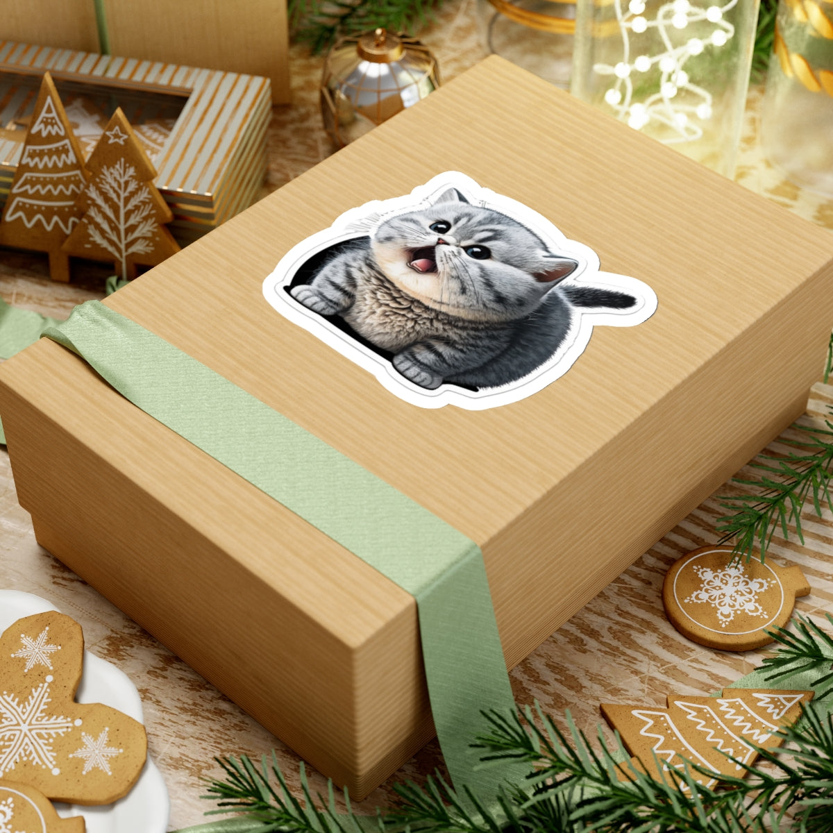 Kiss-Cut Sticker of cute funny burmilla cat kitten for your collection
