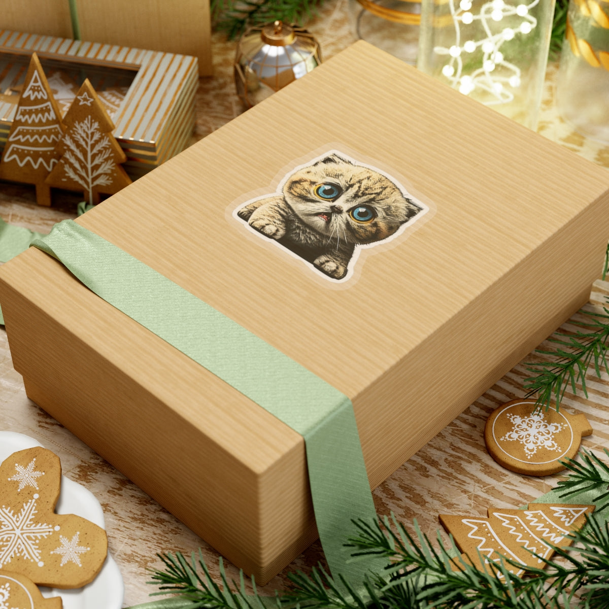 Kiss-Cut Sticker of cute funny cat kitten for your collection
