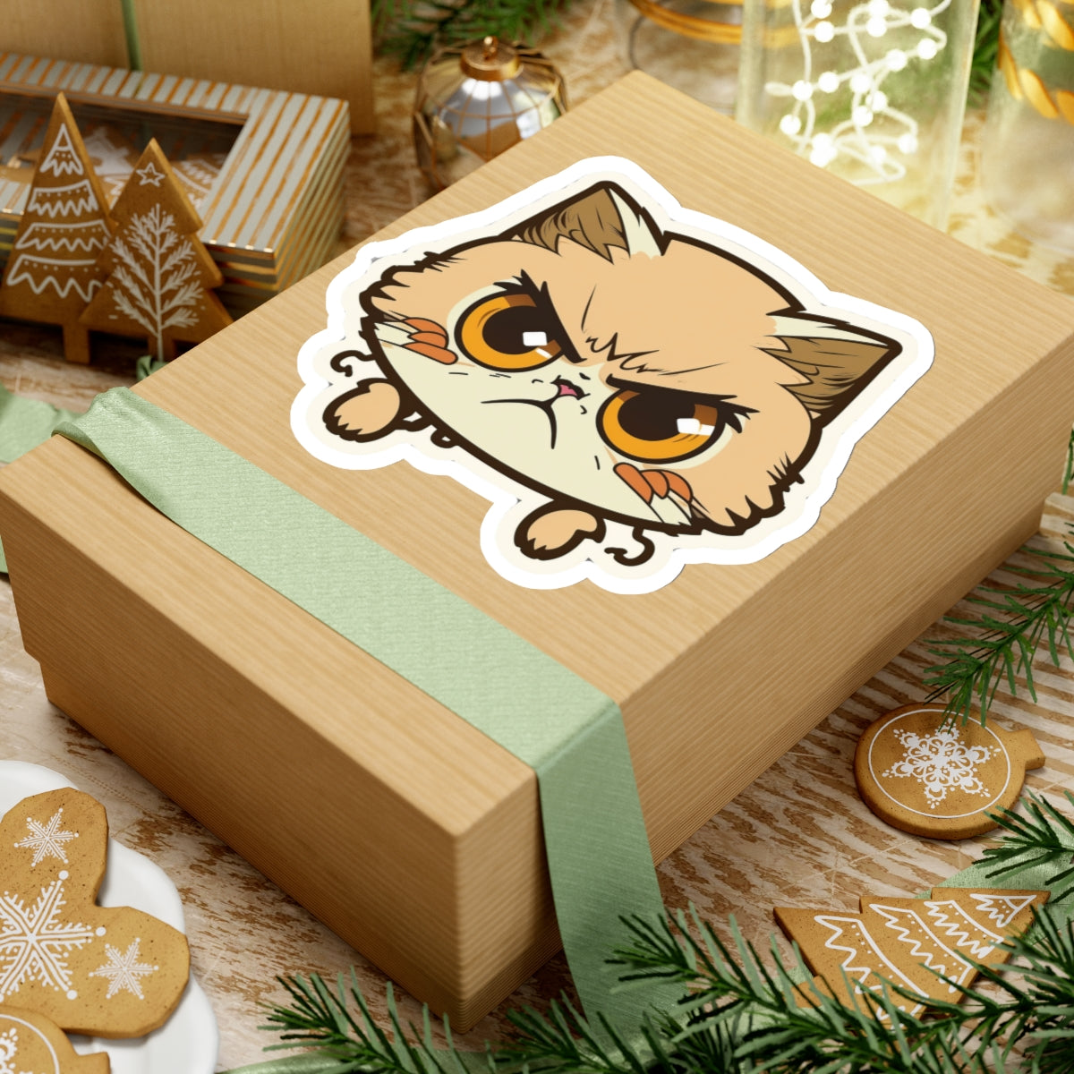 Kiss-Cut Sticker of cute funny anime cat kitten for your collection