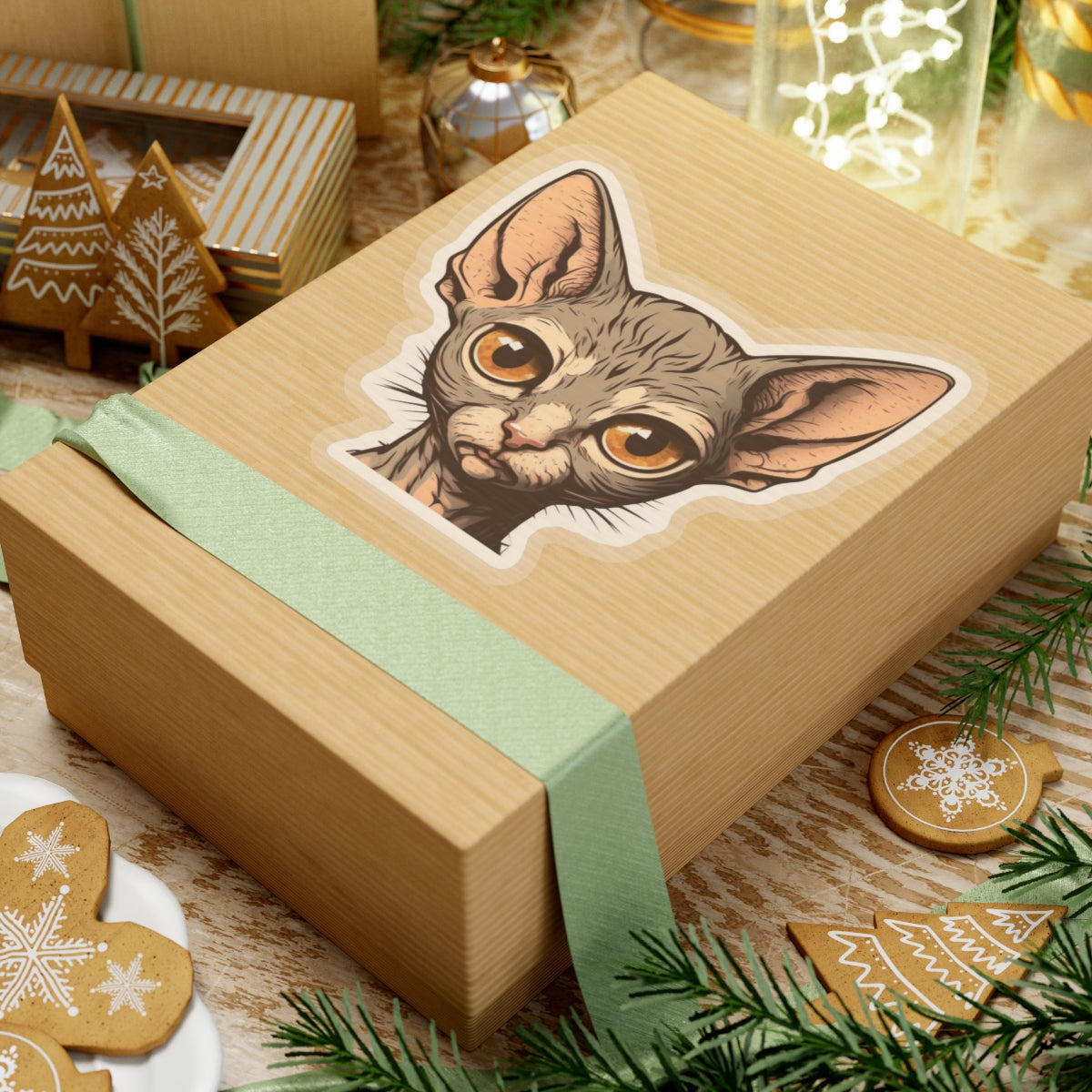 Kiss-Cut Sticker of cute funny sphinx cat kitten for your collection
