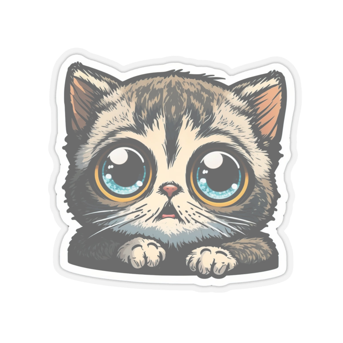 Kiss-Cut Sticker of cute funny cat kitten for your collection