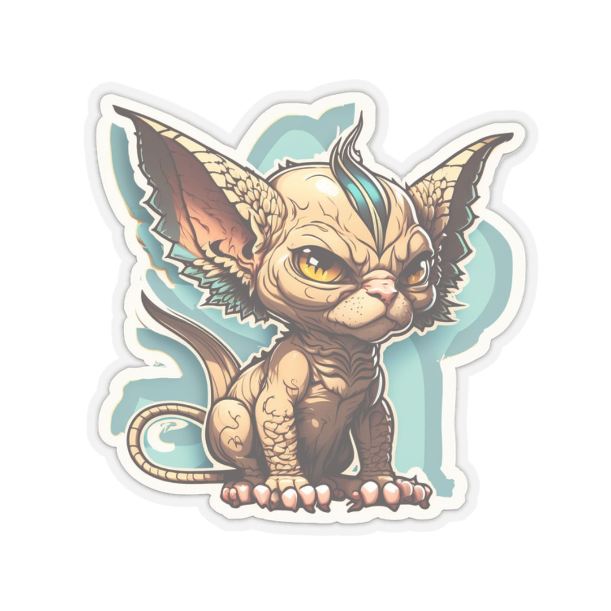 Kiss-Cut Sticker of cute funny angry sphinx cat kitten for your collection
