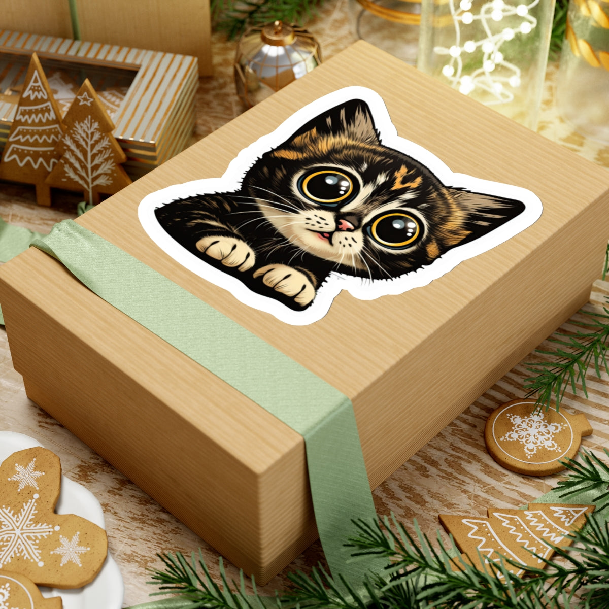 Kiss-Cut Sticker of cute funny cat kitten for your collection