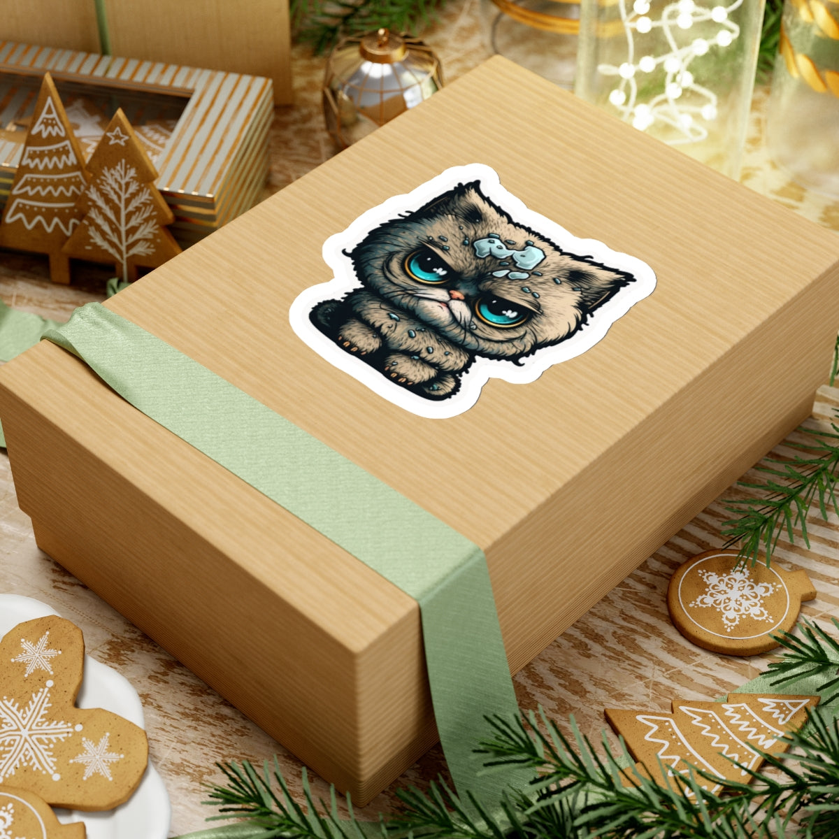 Kiss-Cut Sticker of cute funny cat kitten for your collection