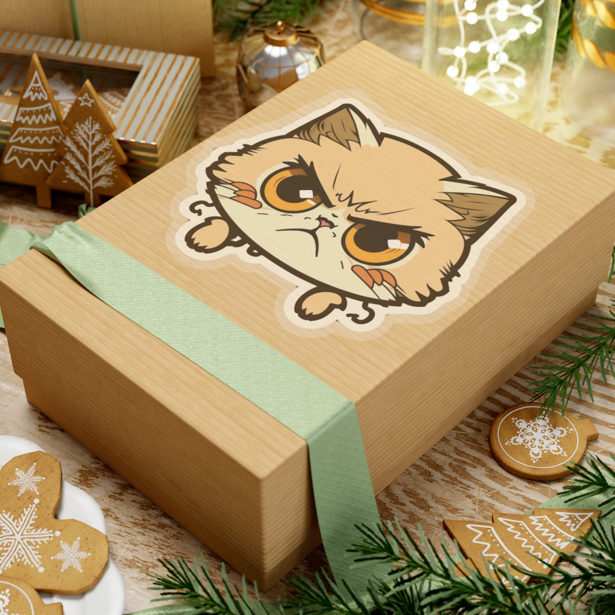 Kiss-Cut Sticker of cute funny anime cat kitten for your collection