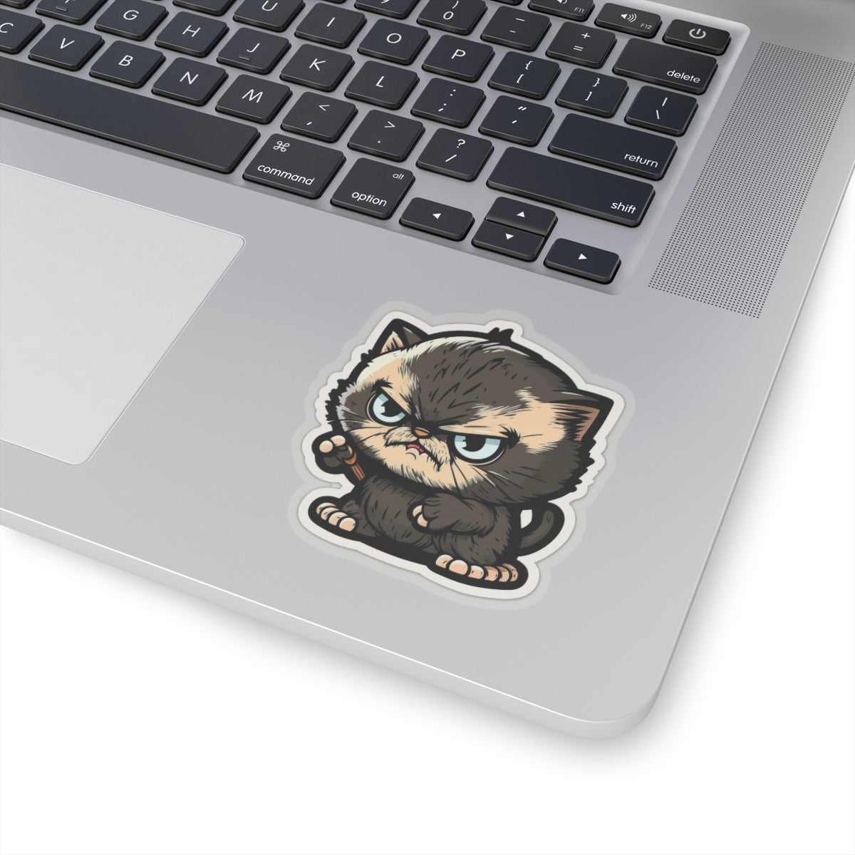Kiss-Cut Sticker of cute funny angry anime cat kitten for your collection