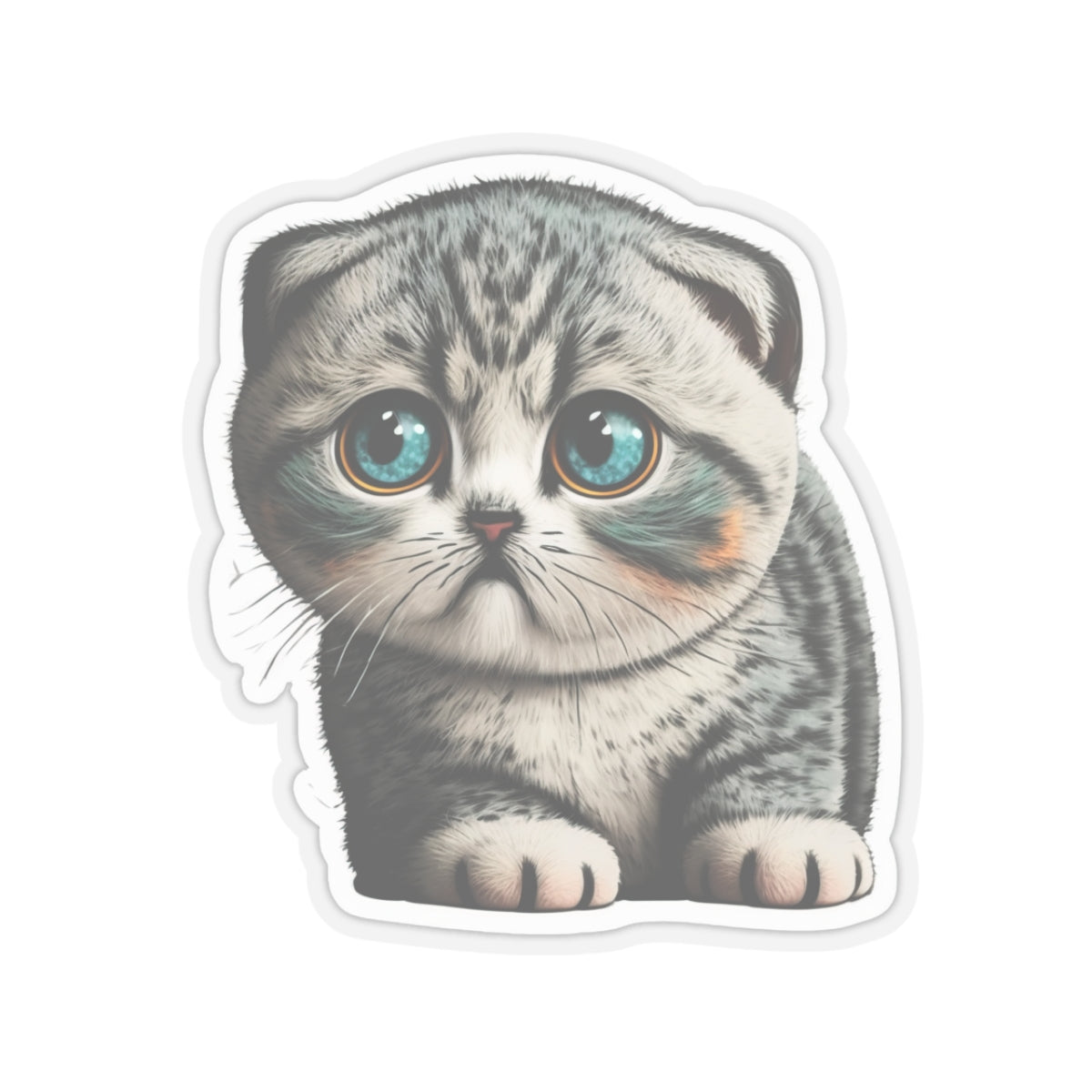 Kiss-Cut Sticker of cute funny cat kitten  for your collection