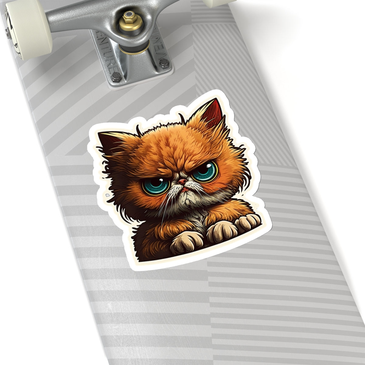 Kiss-Cut Sticker of cute funny angry red cat kitten for your collection