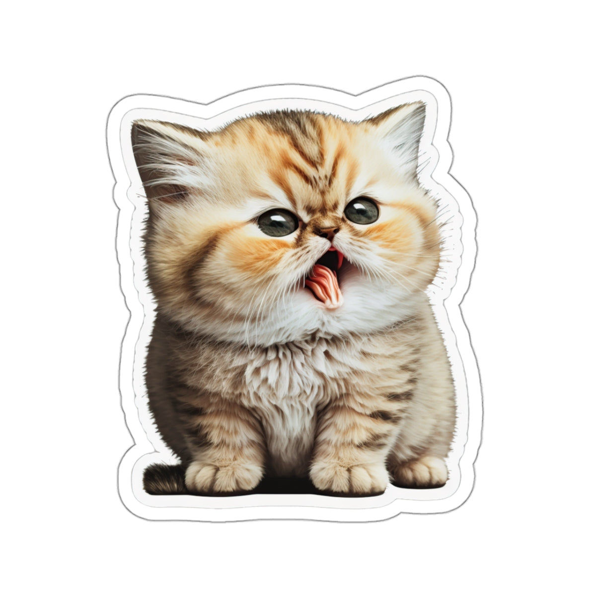 Kiss-Cut Sticker of cute funny golden chinchilla cat kitten for your collection