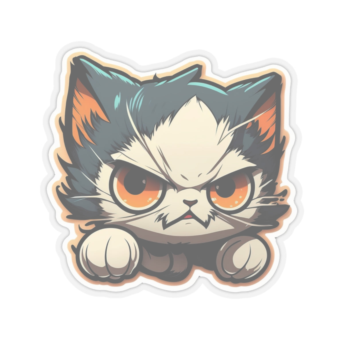 Kiss-Cut Sticker of cute funny anime cat kitten for your collection