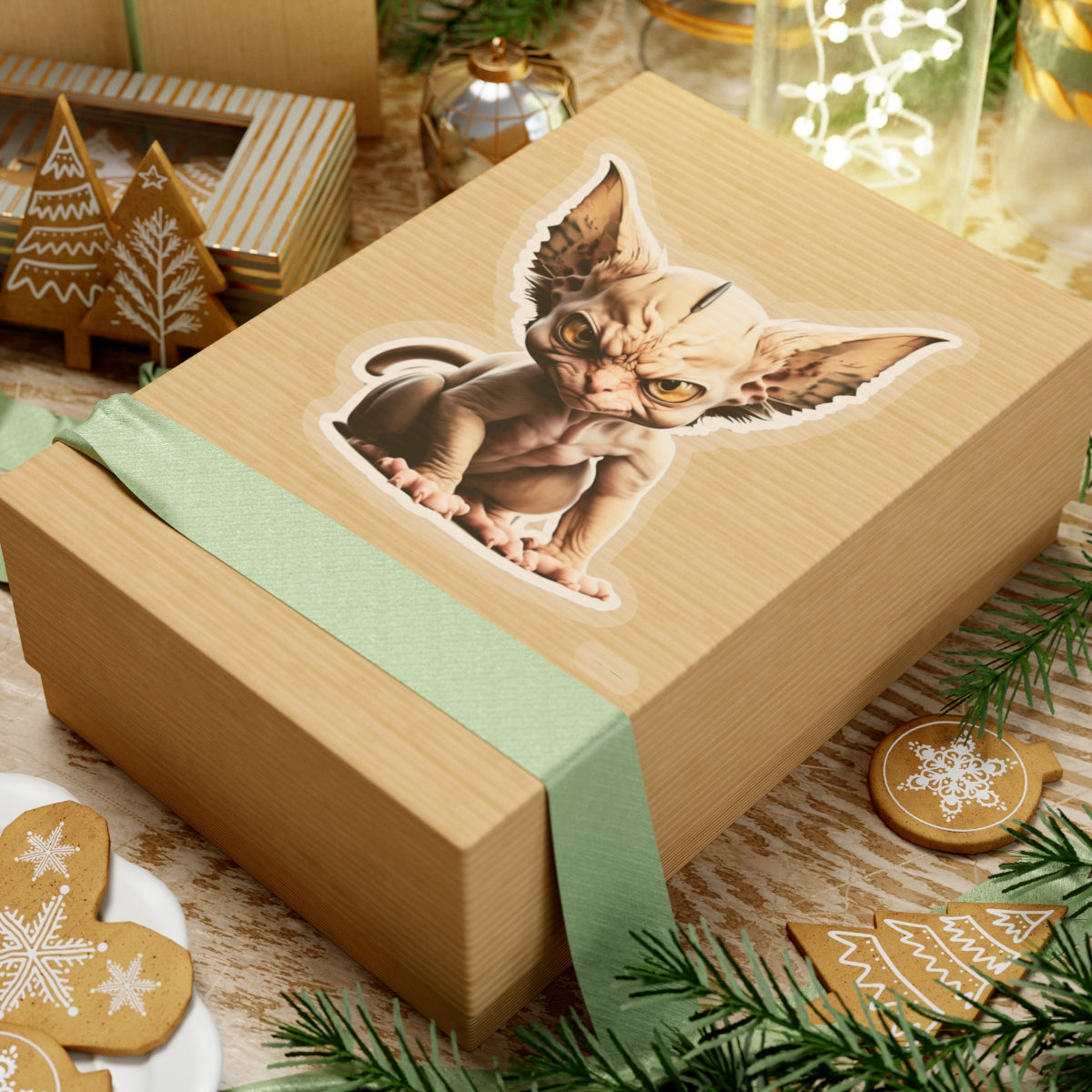 Kiss-Cut Sticker of cute funny angry sphinx cat kitten for your collection