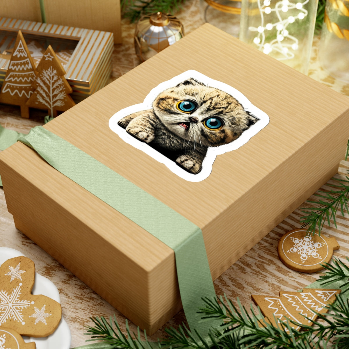 Kiss-Cut Sticker of cute funny cat kitten for your collection