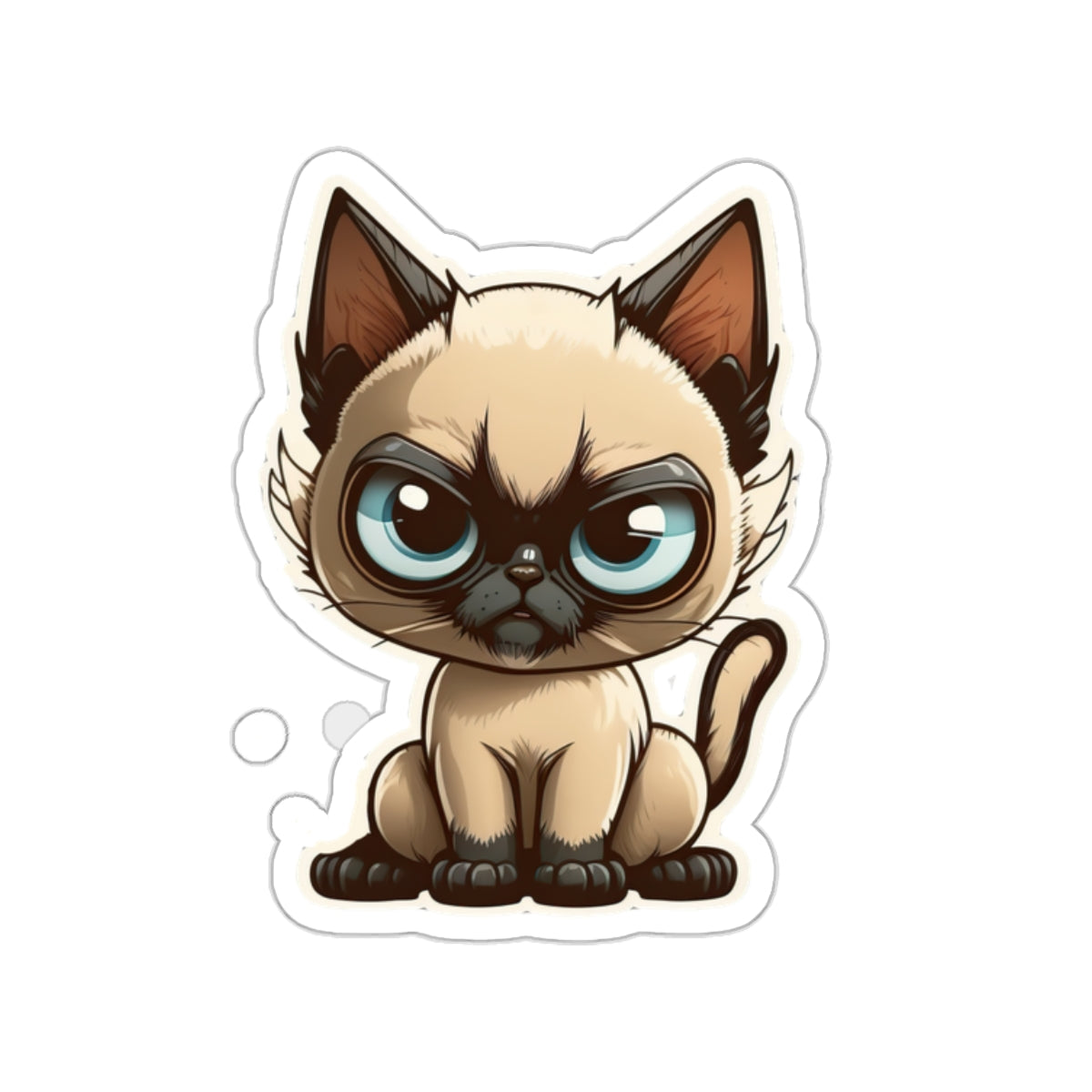 Kiss-Cut Sticker of cute funny siamise cat kitten for your collection