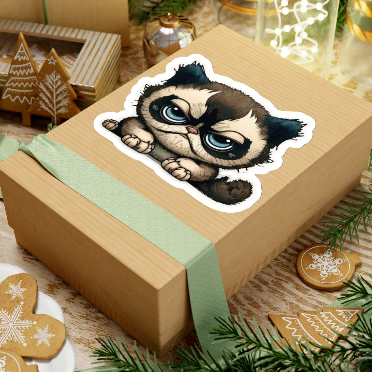Kiss-Cut Sticker of cute funny cat kitten for your collection