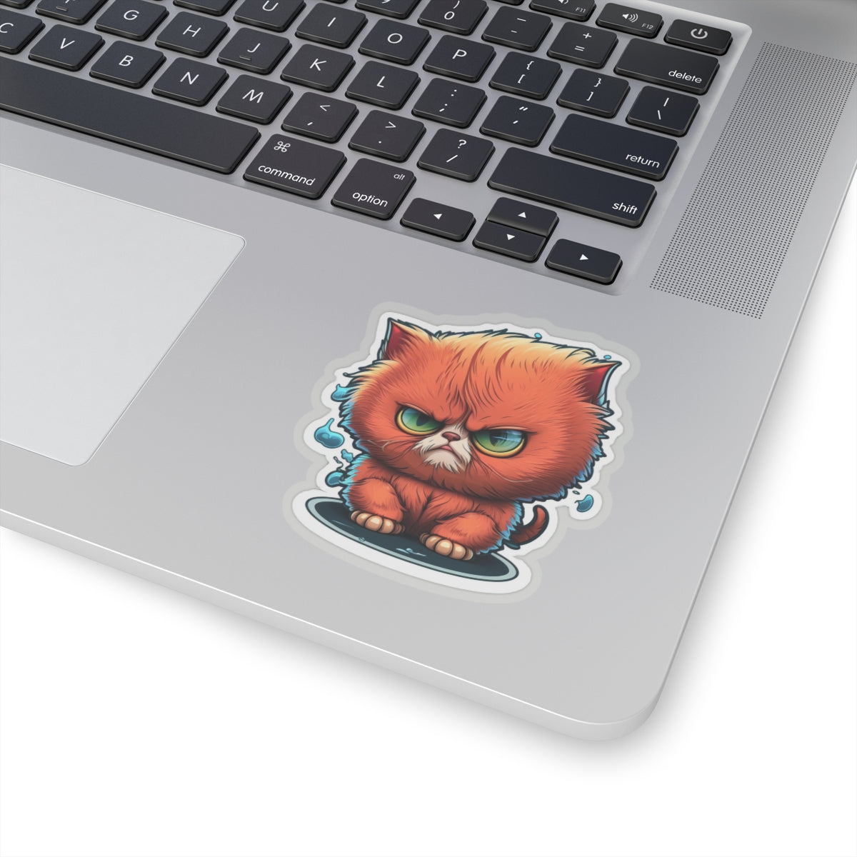 Kiss-Cut Sticker of cute funny angry anime cat kitten for your collection