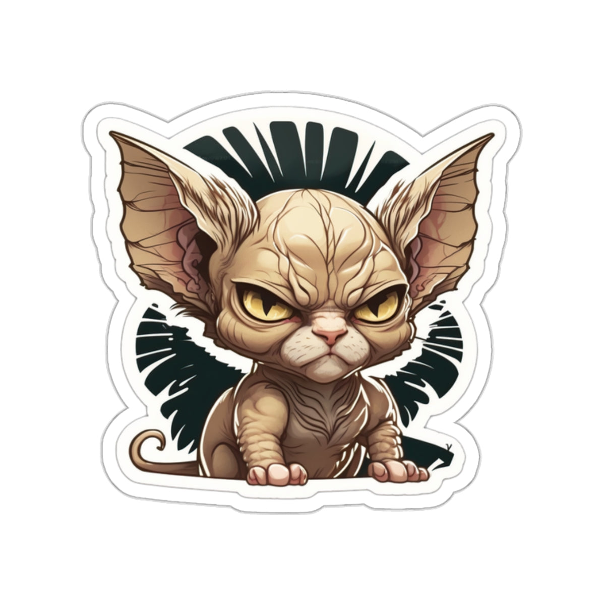 Kiss-Cut Sticker of cute funny angry sphinx cat kitten for your collection