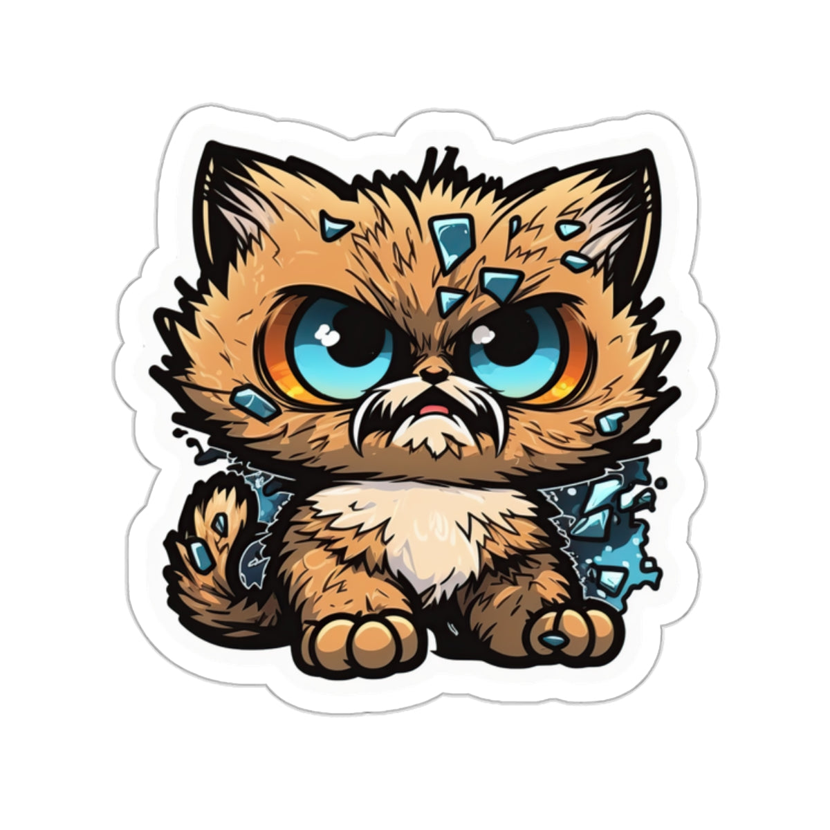 Kiss-Cut Sticker of cute funny anime cat kitten for your collection