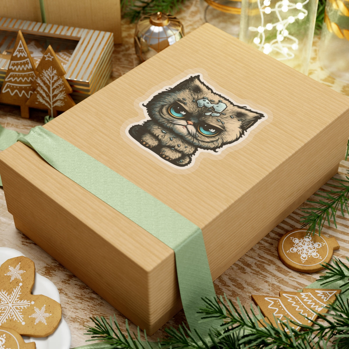 Kiss-Cut Sticker of cute funny cat kitten for your collection
