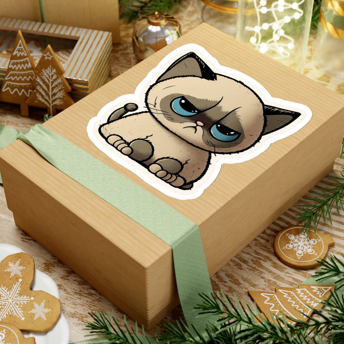 Kiss-Cut Sticker of cute funny cat kitten for your collection