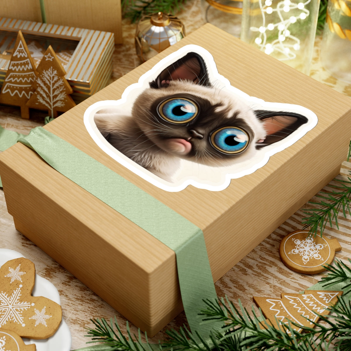 Kiss-Cut Sticker of cute funny cat kitten for your collection